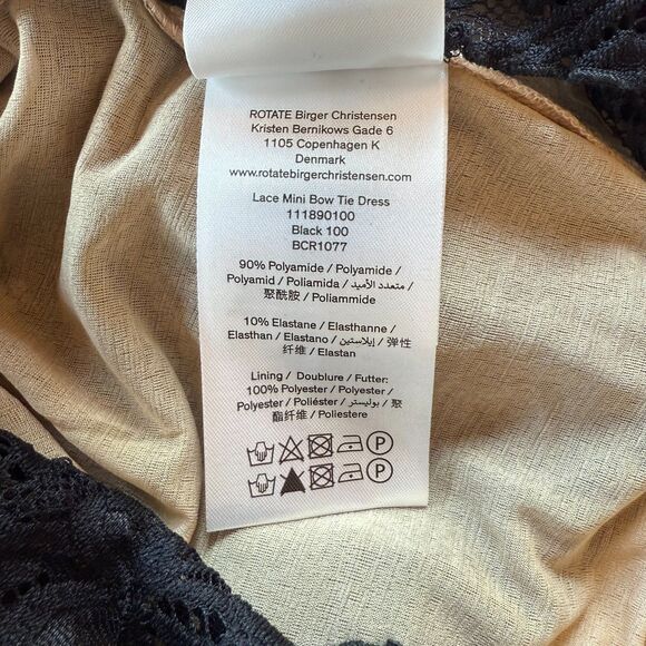 NWOT Rotate Illusion Lace Self Tie Long Sleeve Bodycon Mini Dress in Black Sz 4 - Picture 11 of 16